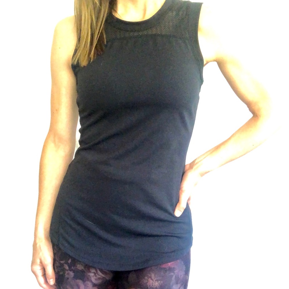 Fabletics mesh back high neck workout tank top
